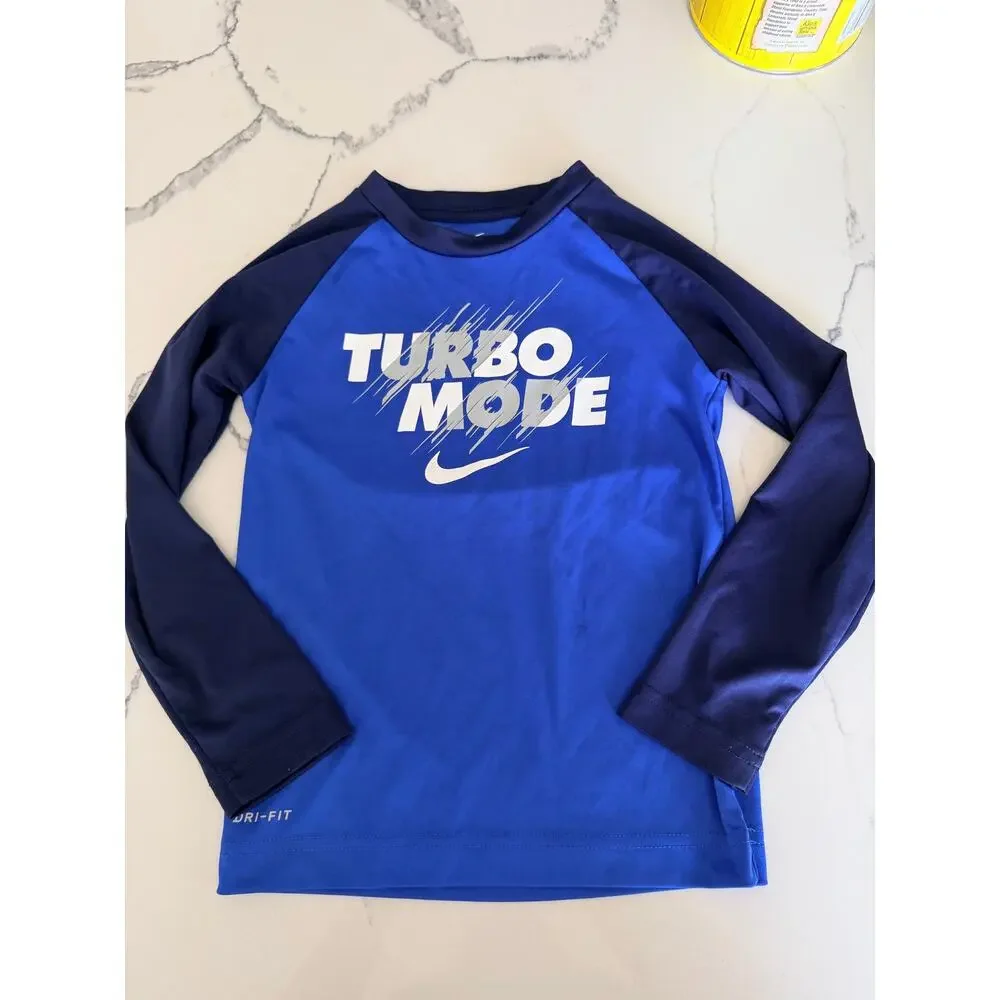 Nike Baby Boys Blue Dri-Fit Raglan T-Shirt 4T